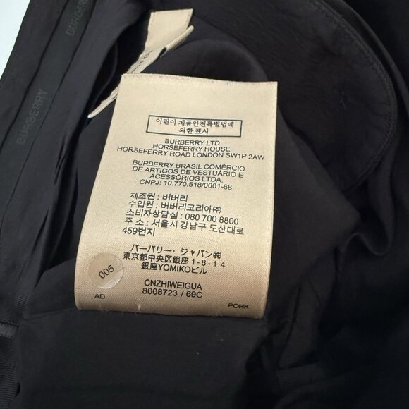 BURBERRY UNIFORM Wool Slim Tuxedo Trousers Pants Black Size US 2 - Picture 8 of 12